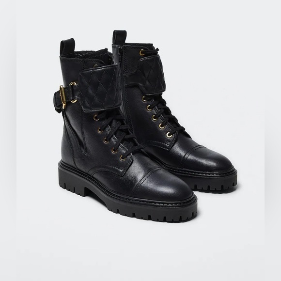 Mango leather biker boots - Picture 3 of 9